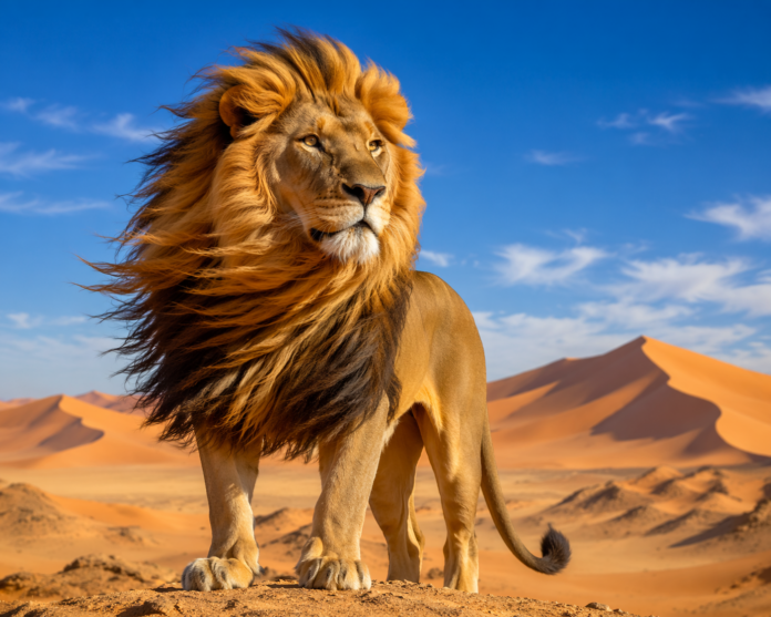 Lion in Desert Lion in Desert